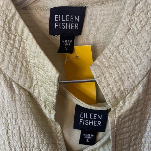 Eileen Fisher Light Green Textured Jacket and Dress Set - Picture 2 of 7